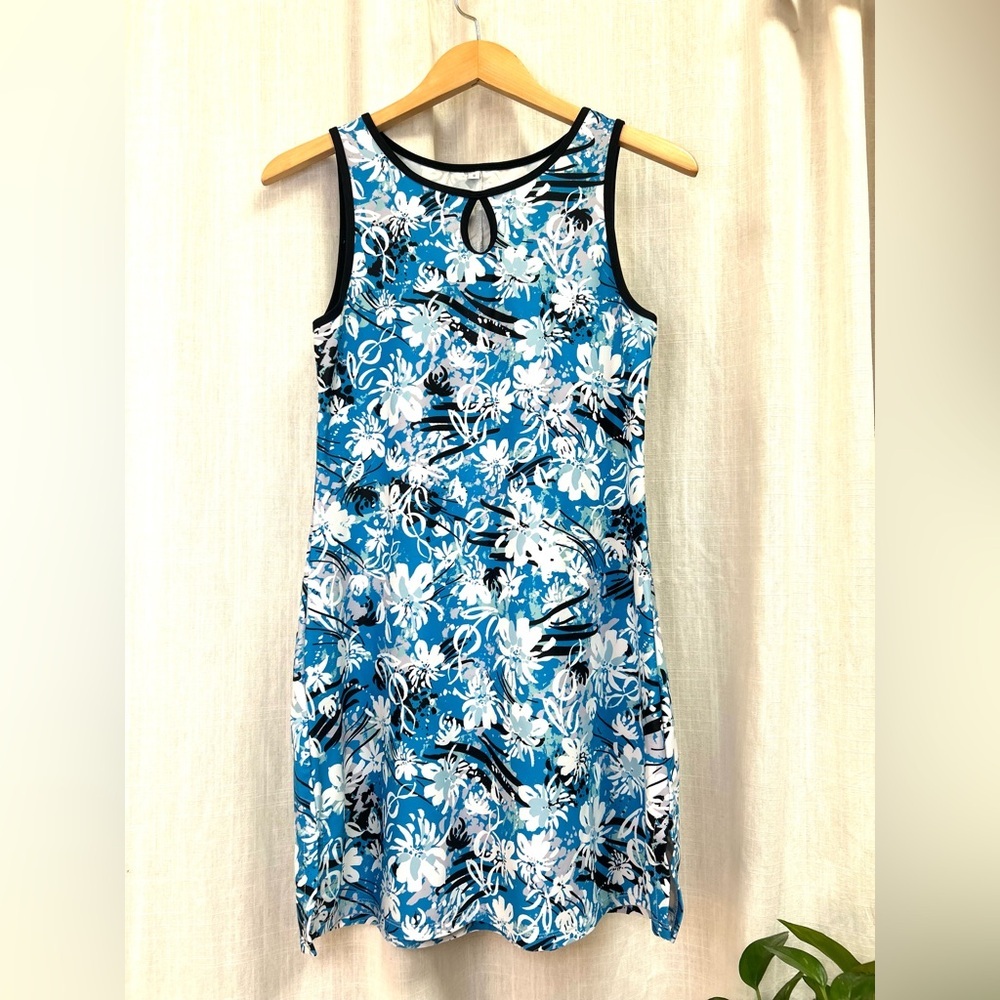 Nuu Muu keyhole pocket dress sports dress blue floral size small